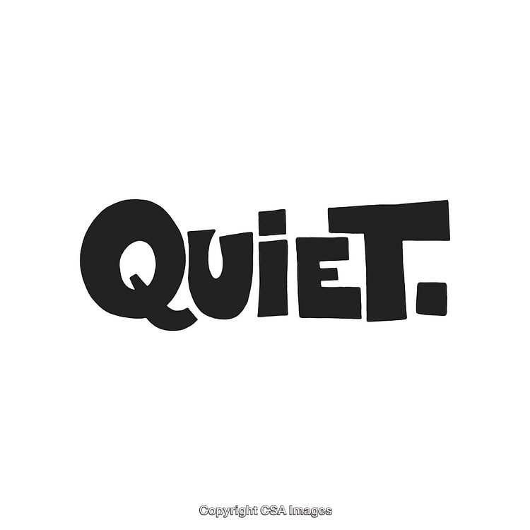 Bold Typography Art Design Featuring The Word Quiet On White Background
