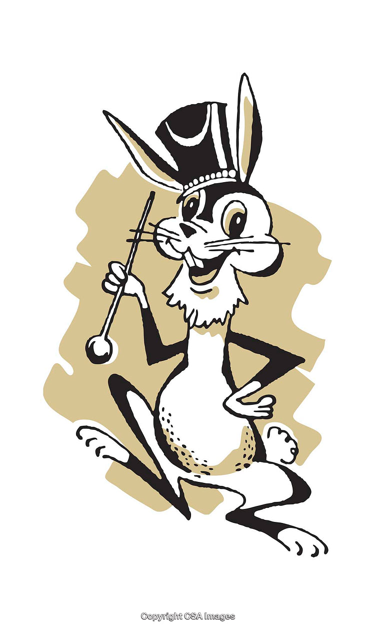 Charming Cartoon Rabbit Smoking a Pipe in a Vintage Art Style