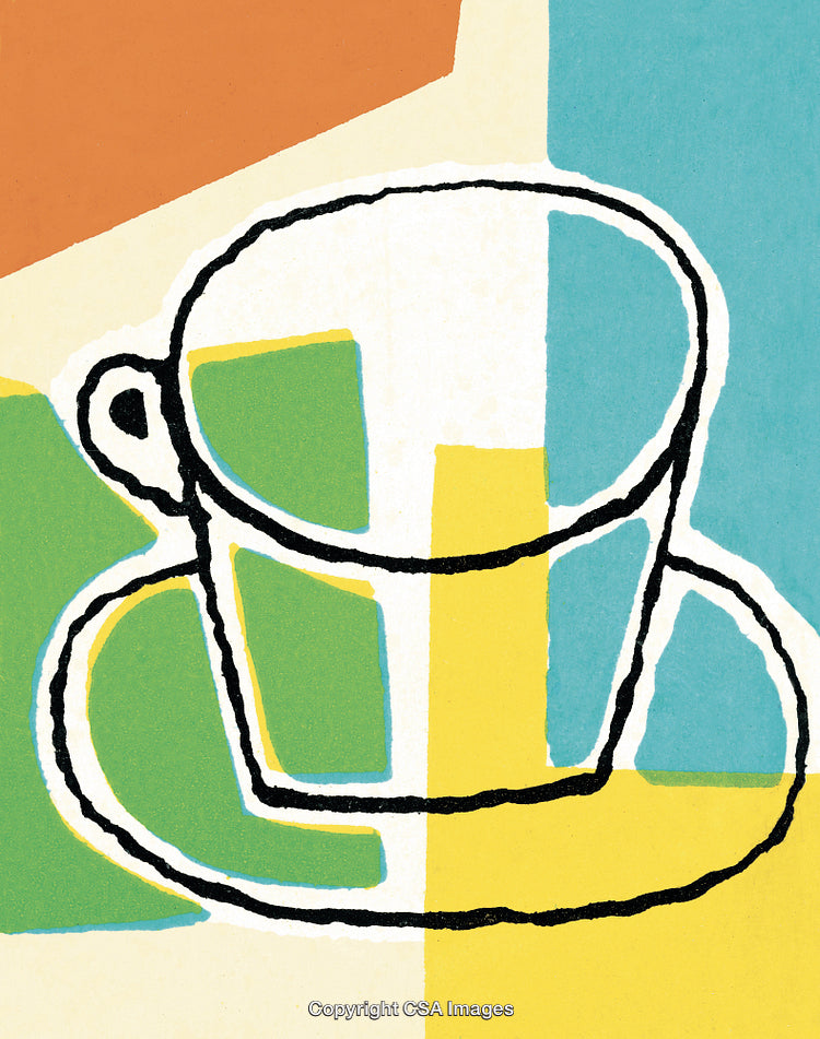 Cup and Saucer with Abstract Background