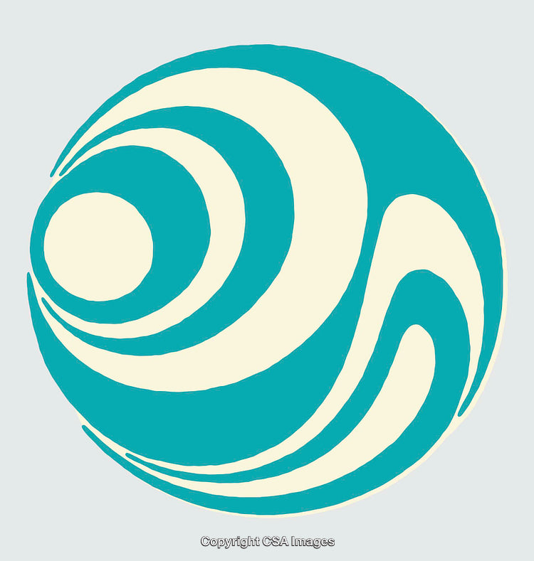 Dynamic Abstract Swirling Design in Light Blue and Beige Tones