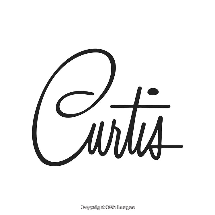 Stylish Handwritten Lettering Featuring 'Curtis' in Elegant Script Style