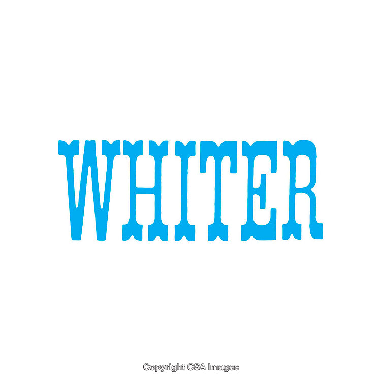 Typography Artwork Featuring the Single Word 'Whiter' in Bold Blue Font