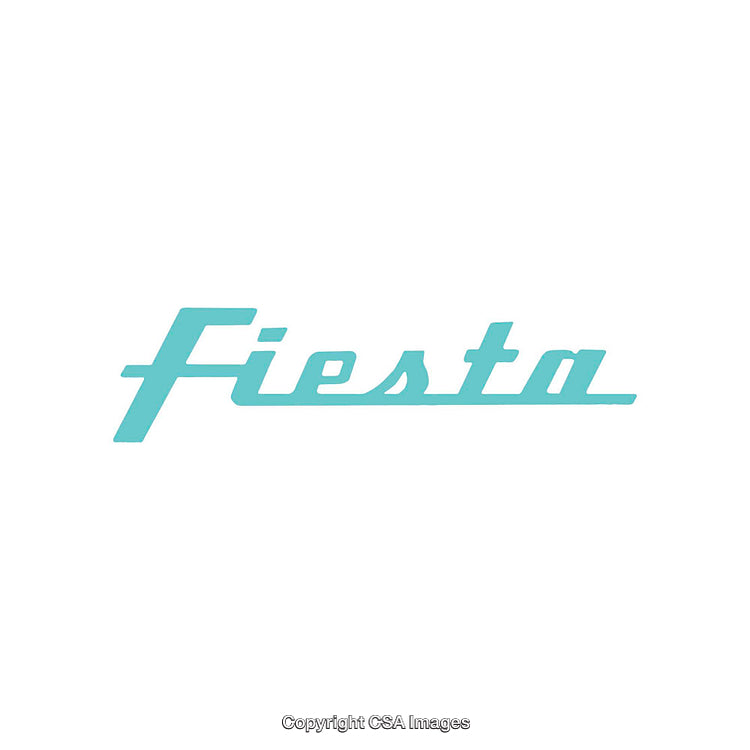 Mint Blue Fiesta Typography on White Background with Stylish Lettering