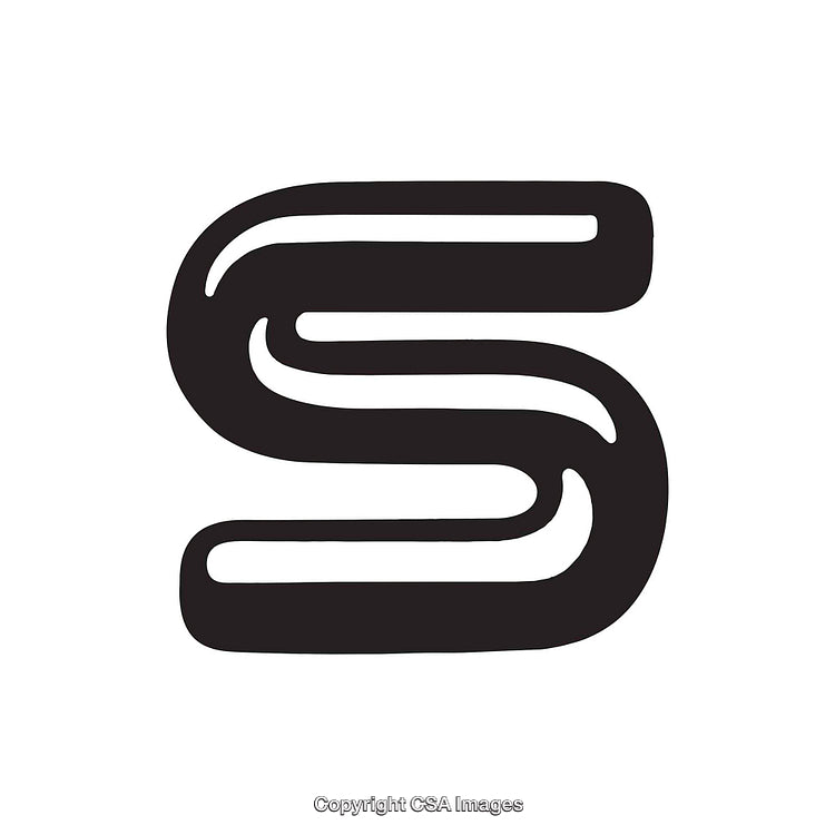 Bold and Modern Minimalist Letter S Design in Black and White