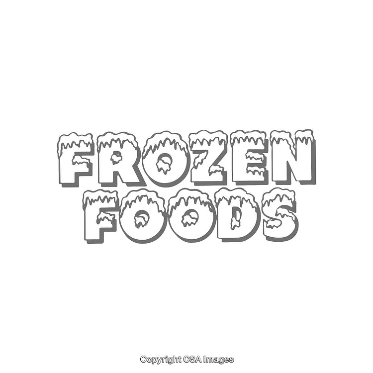 Frozen Foods Text in Icicle-Style Font Design Single Color