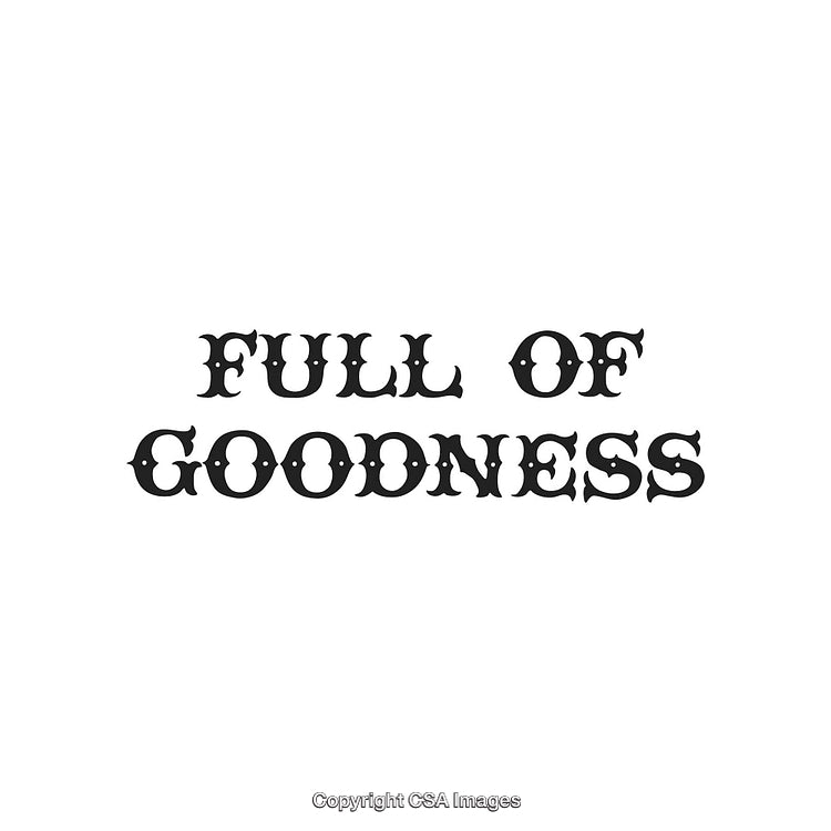 Stylized Text 'Full of Goodness' with Decorative Typography Style