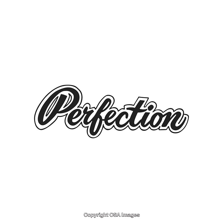 Stylish Typography Illustration Featuring the Word 'Perfection' in Bold Script Font