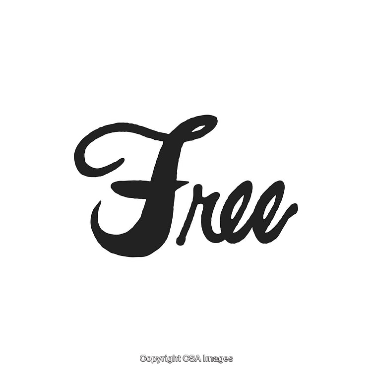 Elegant Handwritten 'Free' Text on a Minimalist White Background