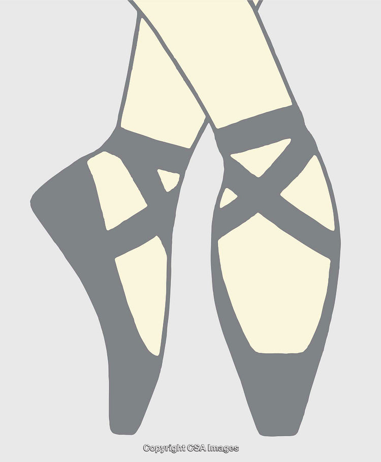 Flat Design Illustration of Ballet Pointe Shoes with Minimalistic Style
