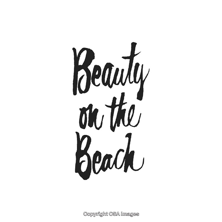Handwritten Inspirational Quote Design Featuring 'Beauty on the Beach'