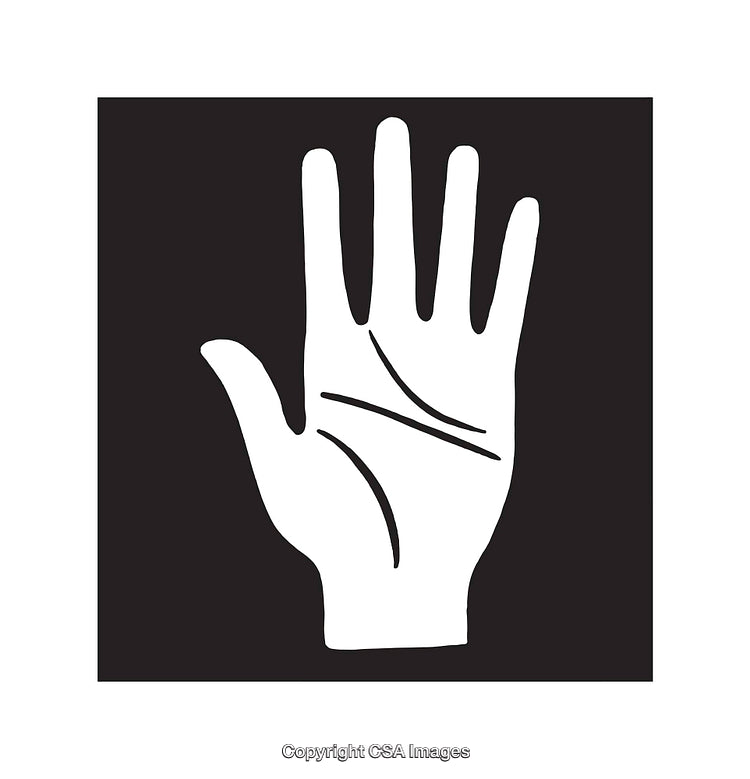 Black And White Hand Line Art Illustration with Palm Details