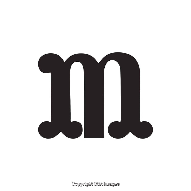 Bold Serif Letter M in a Minimalistic Fashion on White Background