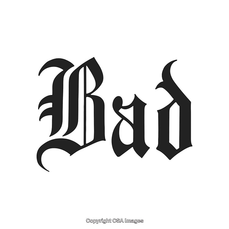 Stylish Vector Design Featuring the Word 'Bad' in Bold Gothic Font