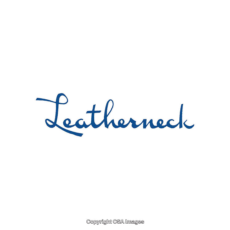 Elegant Handwritten Typography Displaying the Word 'Leatherneck' in Blue