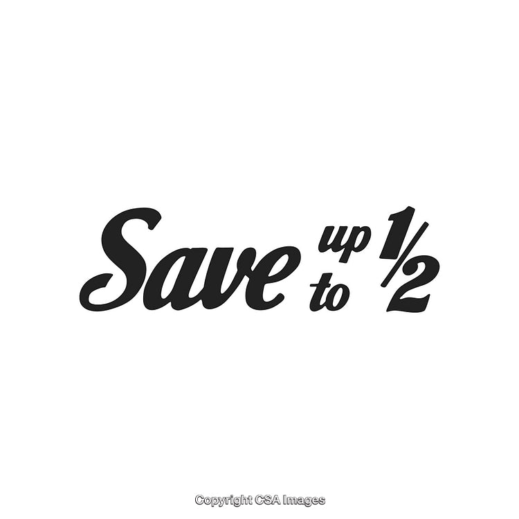 Promotional Save Up To Fifty Percent Discount Typography Design