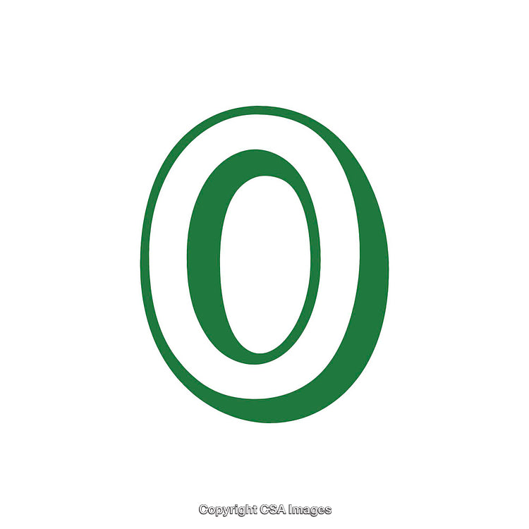 Green Letter O Illustration on a Minimalist White Background