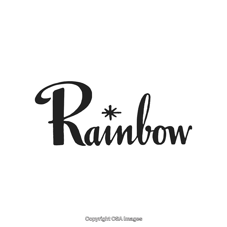 Elegant Handwritten Rainbow Typography Design with a Modern Aesthetic