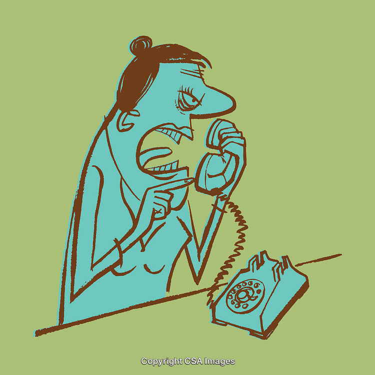 Animated Illustration of Person Yelling Into a Telephone