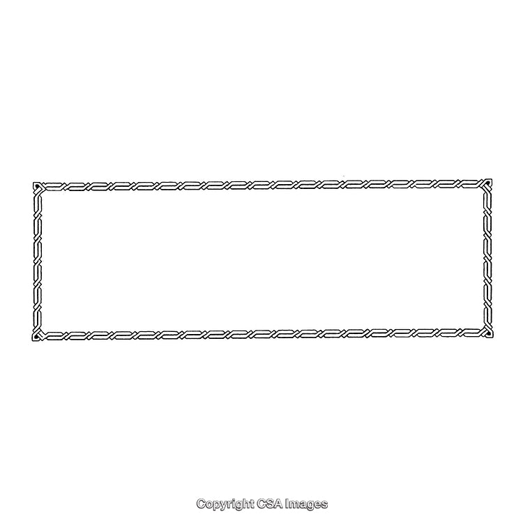 Decorative Black and White Rectangular Border Design with Geometric Pattern