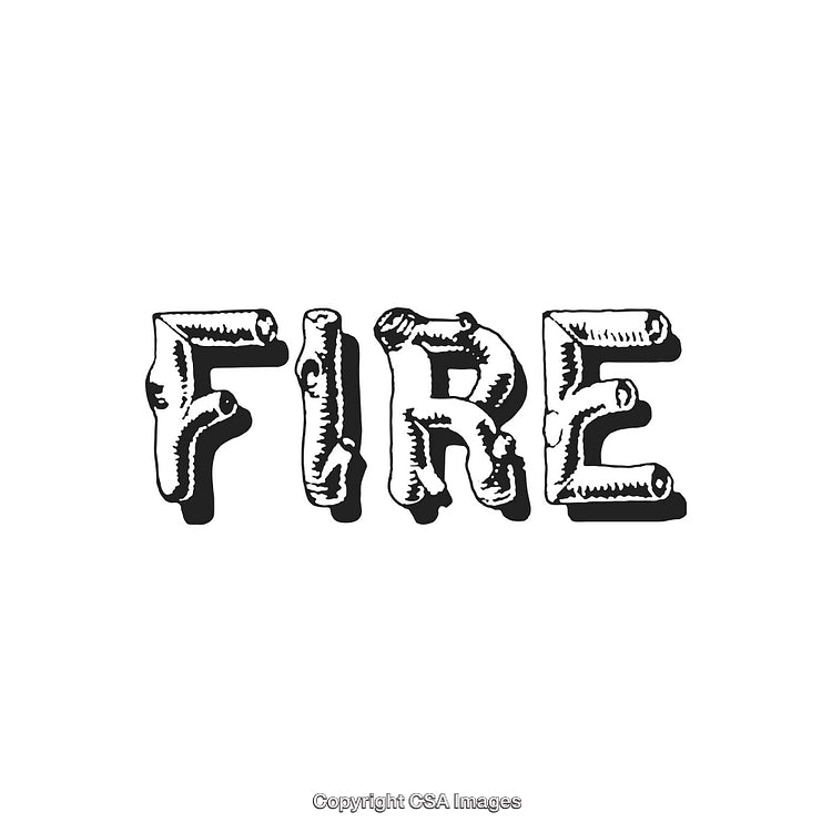 Creative Bold Typography Featuring Textured Word 'Fire' in Unique Style