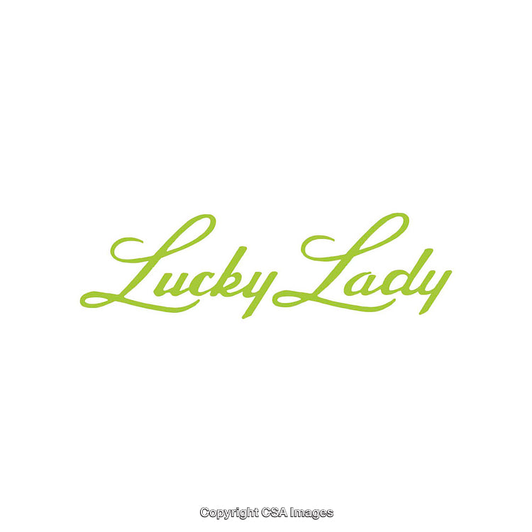 Elegant Green Script Logo Design Featuring Lucky Lady Text