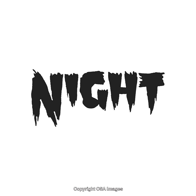 Stylized Typography of the Word 'Night' in a Dark Aesthetic Design