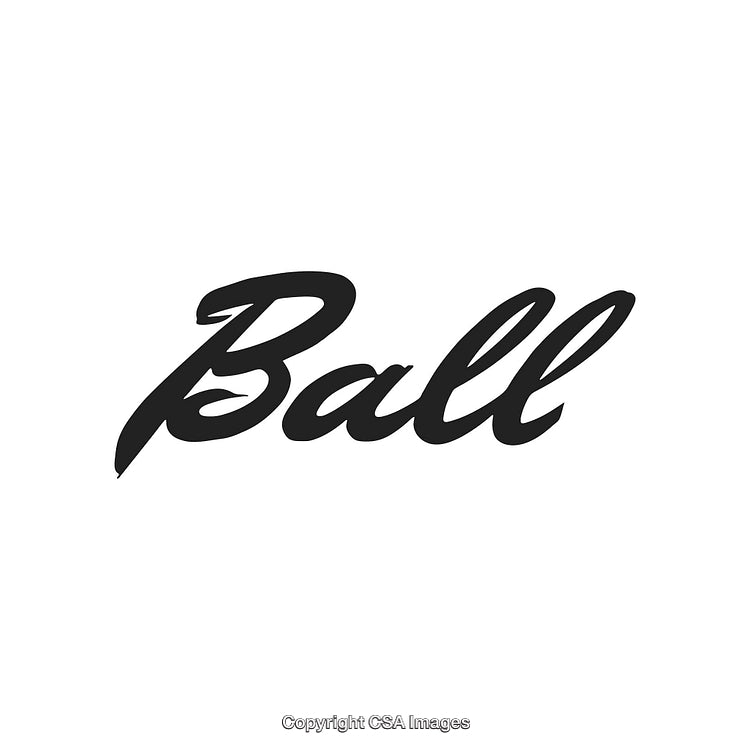 Elegant Black Handwritten Ball Typography Design on White Background