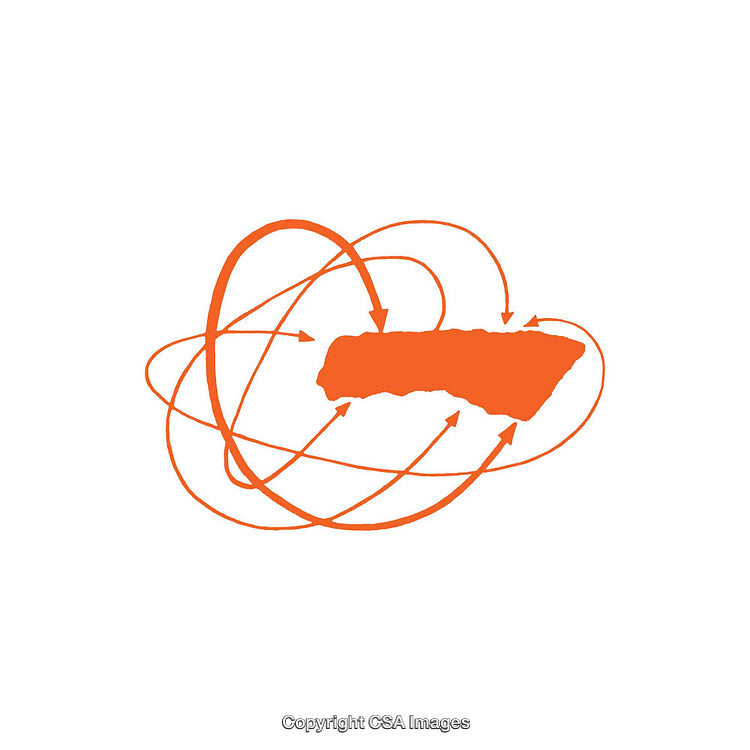 Abstract Map Image With Overlapping Circular Lines and Arrows