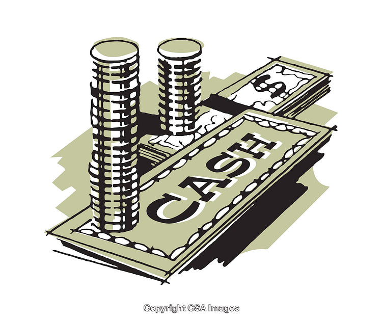Illustration of Coins and Cash Symbolizing Financial Concepts