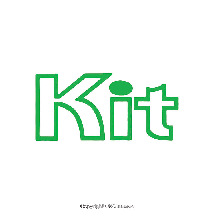 Green Stylized 'Kit' Text on a White Background