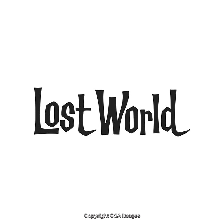 Artistic Typography Showcasing the Words 'Lost World' in Unique Font