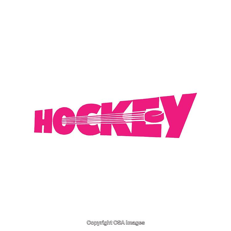 Pink Hockey Logo Design with Dynamic Stylized Elements