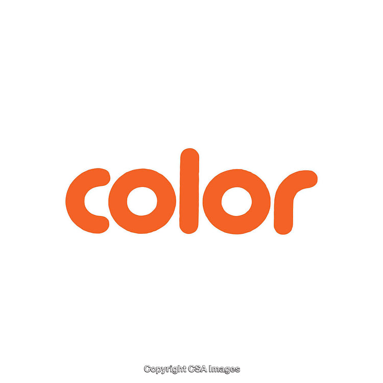 Orange Word 'Color' on White Background in Bold Rounded Typeface