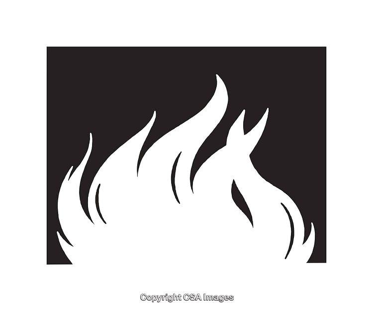 Black And White Flame Icon Design for Safety and Warning Signage