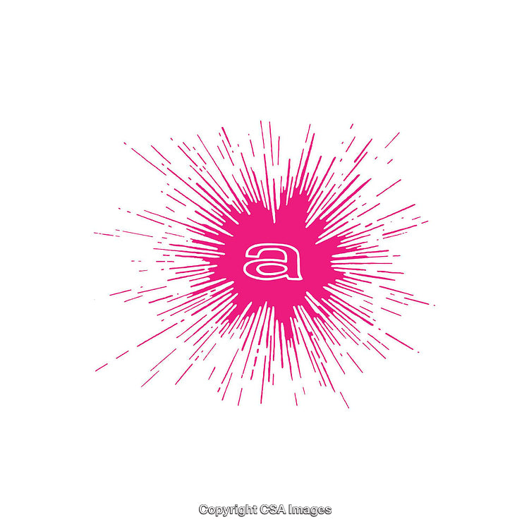 Abstract Pink Burst with Letter A in the Center