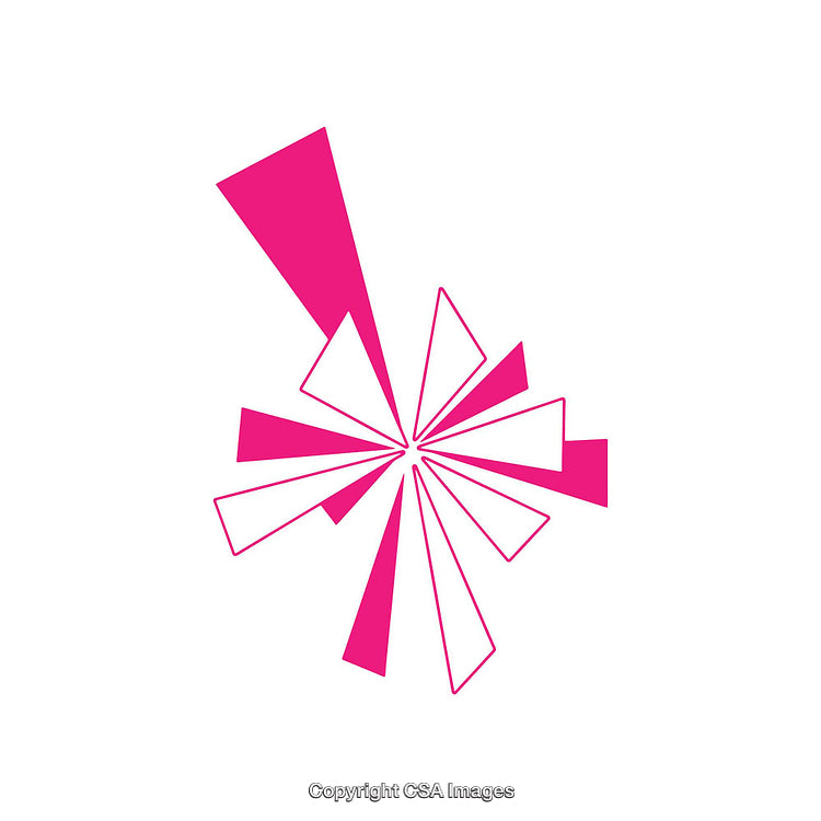 Abstract Geometric Pink Symbol on White Background