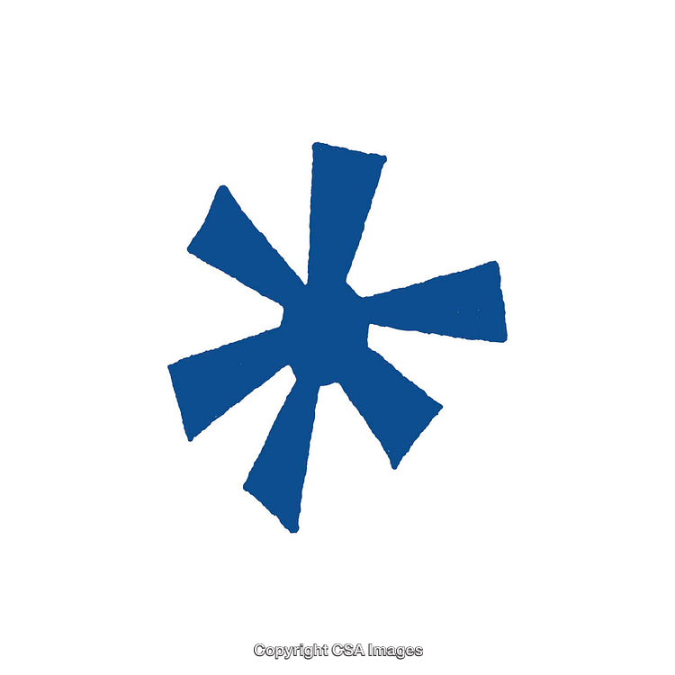Bold Blue Asterisk Icon on a Clean White Background