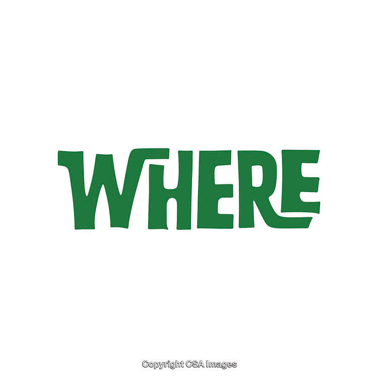 Colorful Green Text Design Featuring the Word 'Where' in Bold Font