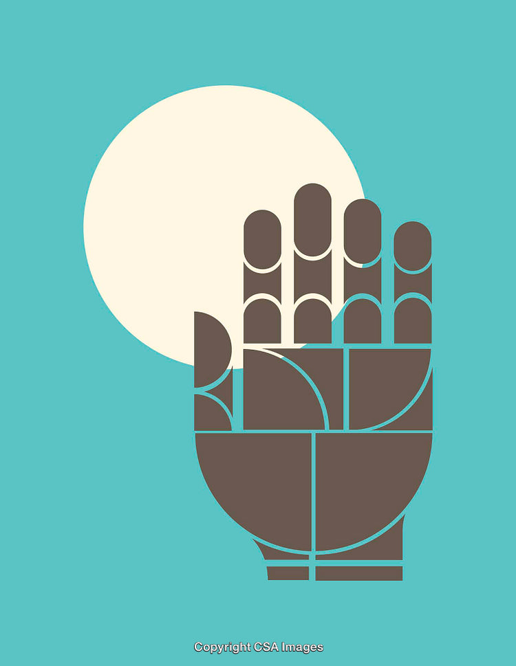 Abstract Geometric Illustration of a Hand with a Minimalist Design