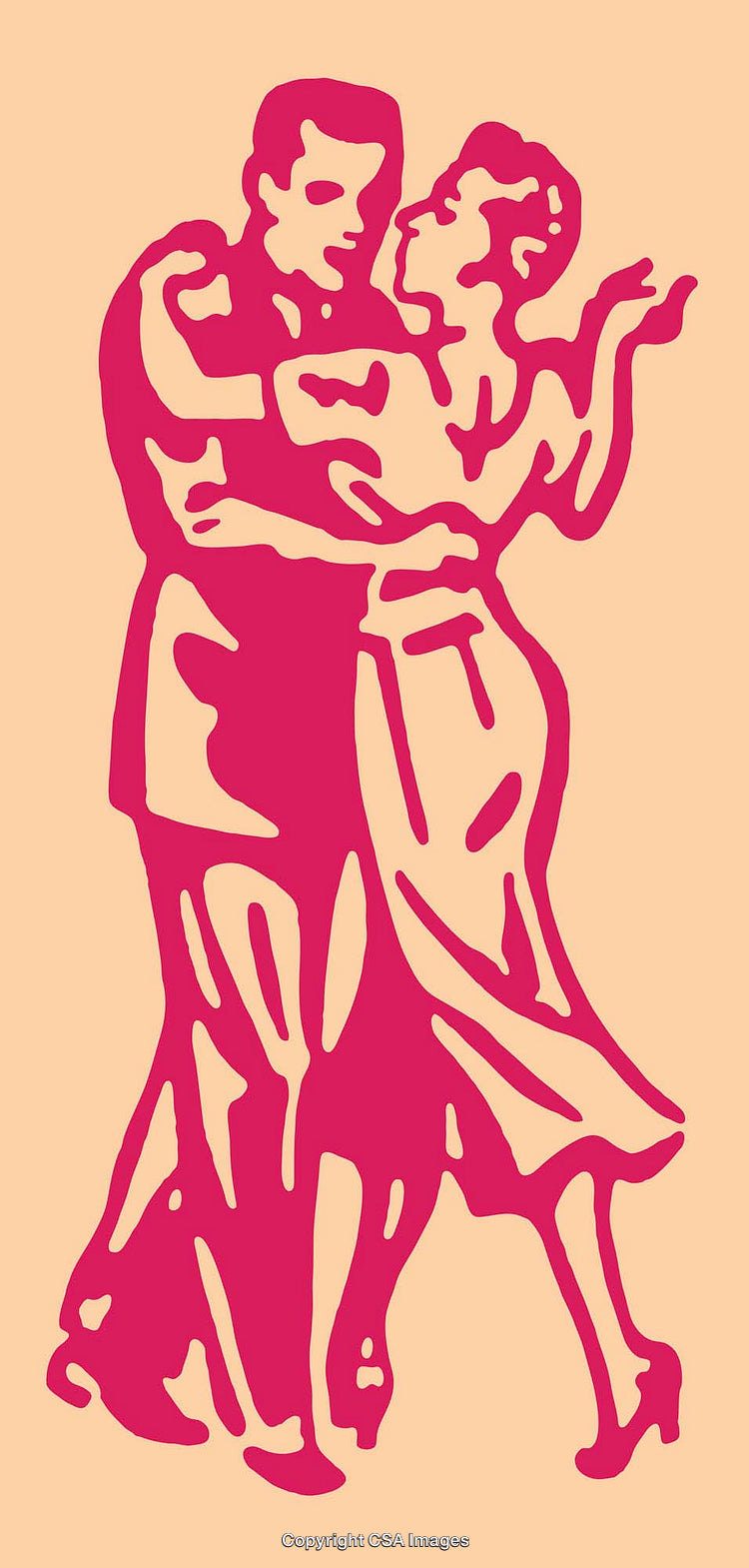 Elegant Line Art Depiction of a Couple Dancing Together