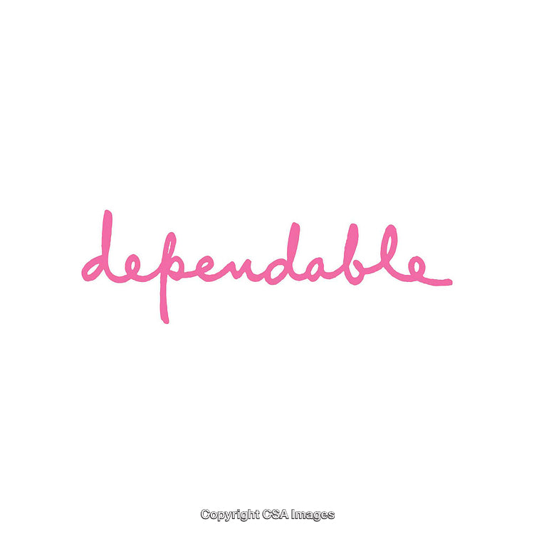 Bright Handwritten Pink Text Depicting Positive Word on White Background