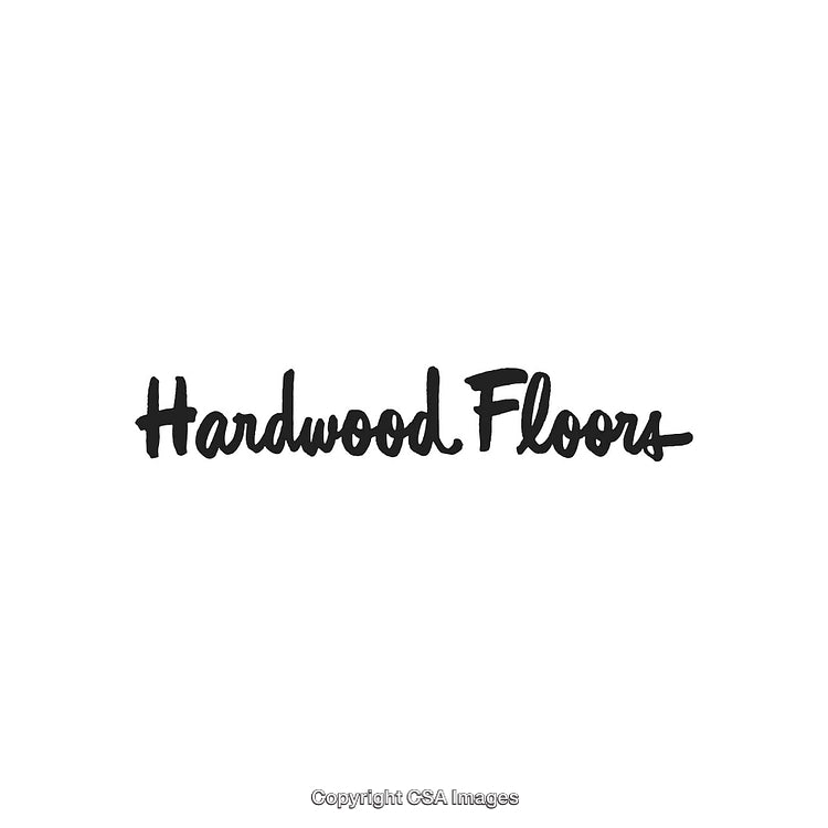 Hand-Drawn Text Depicting 'Hardwood Floors' on White Background