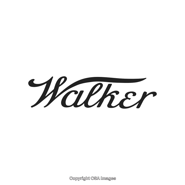 Elegant Black Script Walker Typography on White Background