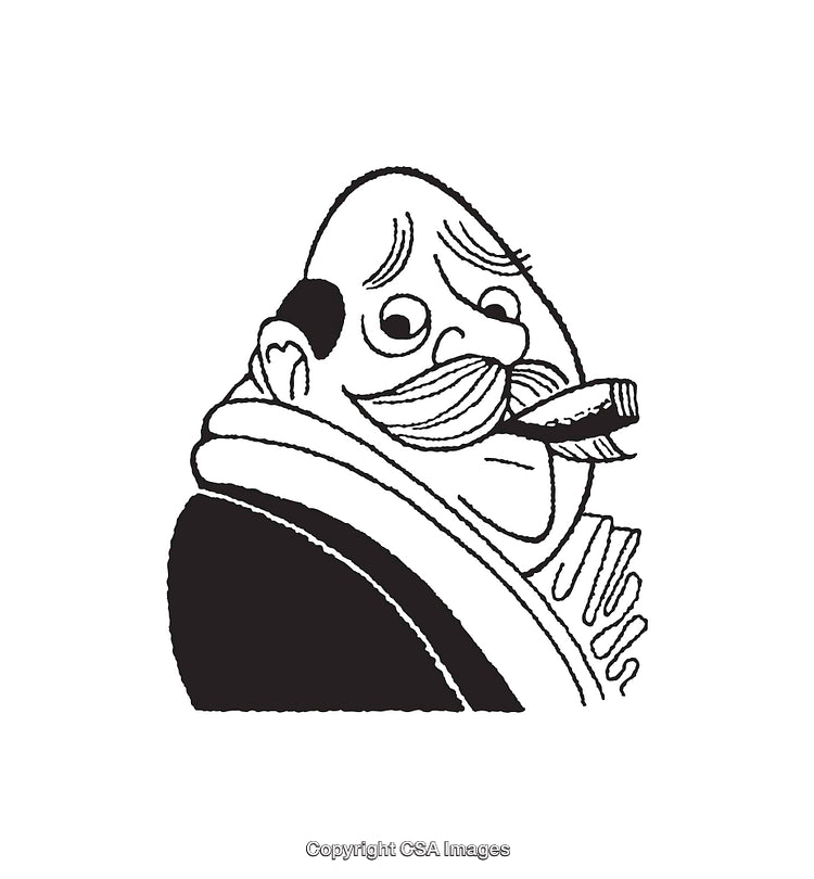 Charming Black and White Line Art of a Distinguished Gentleman Profile