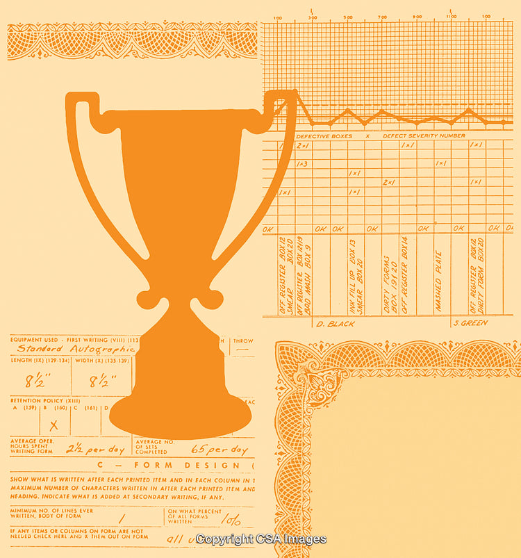 Trophy Cup on Golden Background