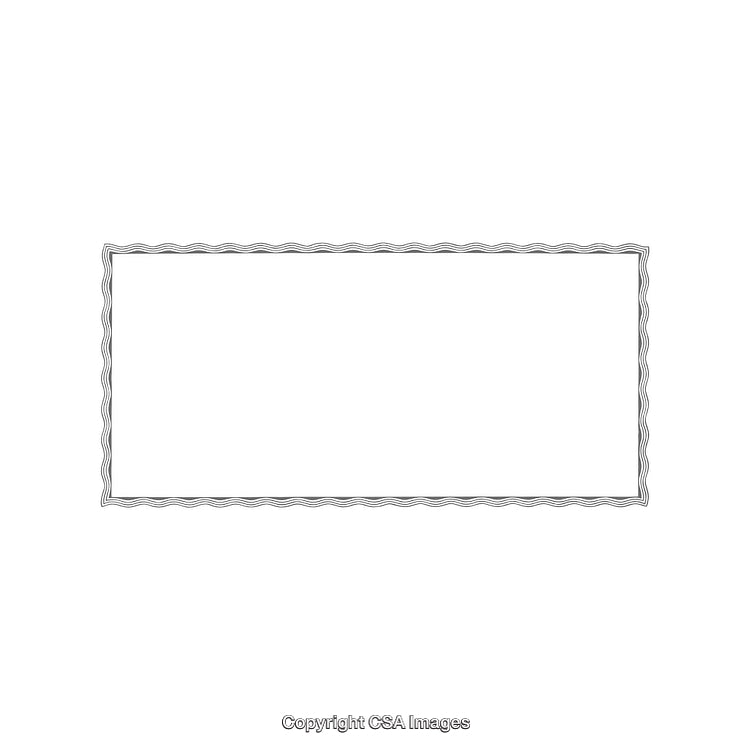 Elegant Rectangular Frame With Decorative Wavy Border Design on White Background
