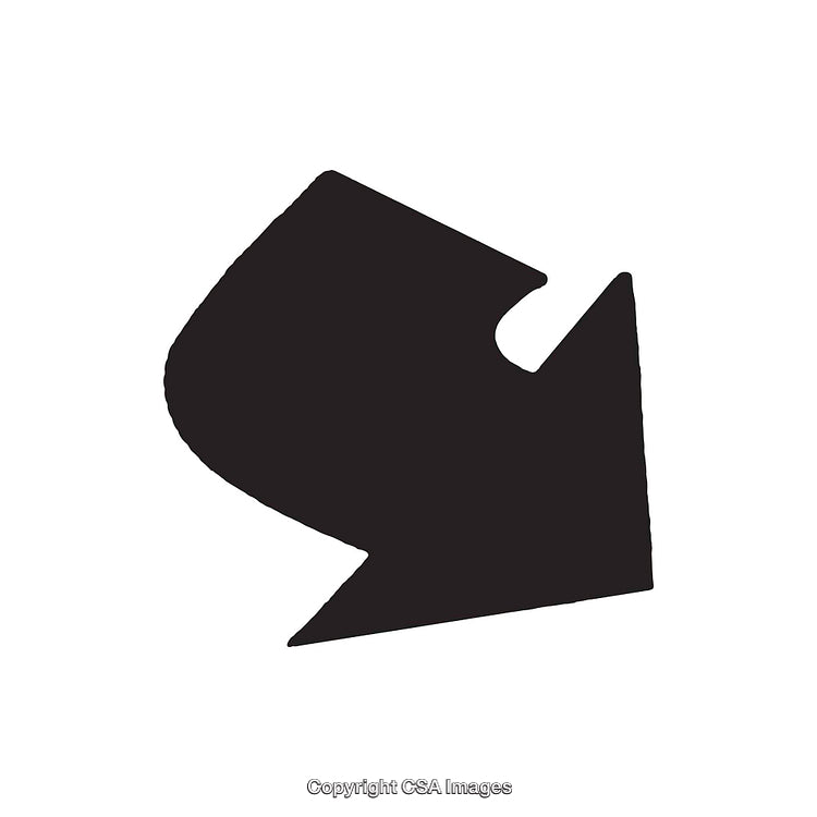 Simple Black Arrowhead Symbol on a White Background