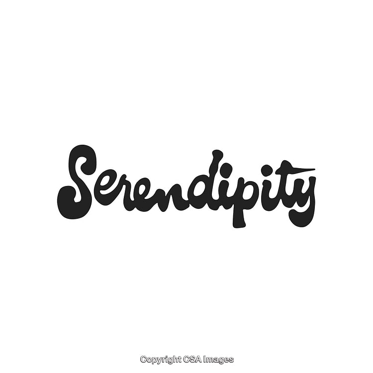Decorative Handwritten Typography Design Featuring the Word Serendipity in Stylish Font
