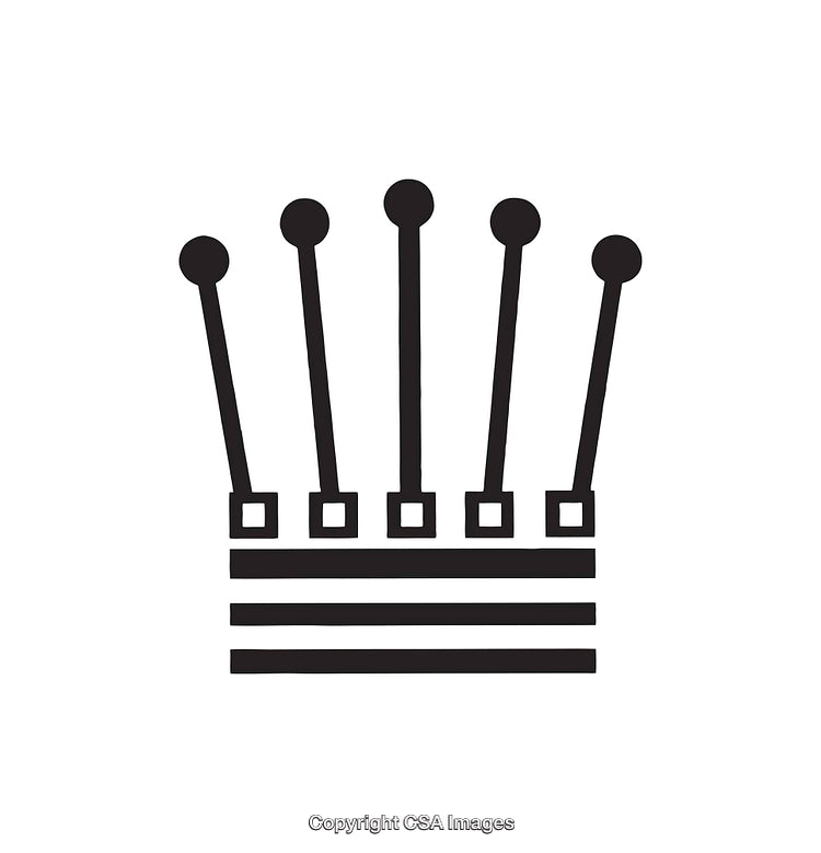 Minimalist Black and White Icon of a Stylized Crown Symbol