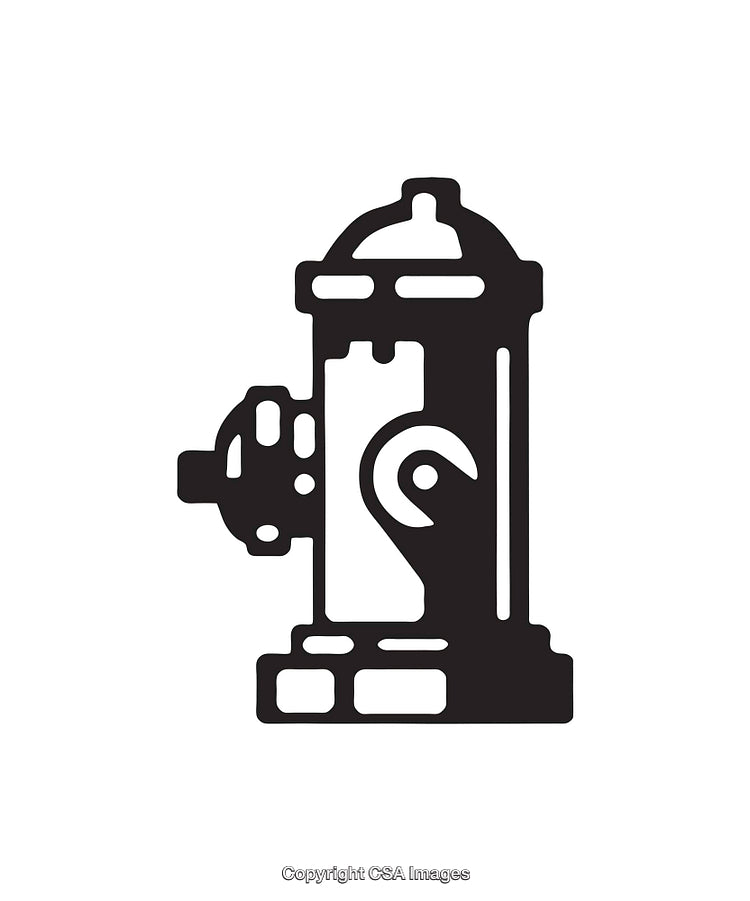 Black and White Icon of a Fire Hydrant Design